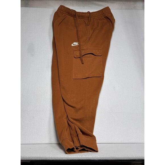 Nike Cargo Club Fleece Men's Pants Medium In - Burnt Sienna - Picture 3 of 5